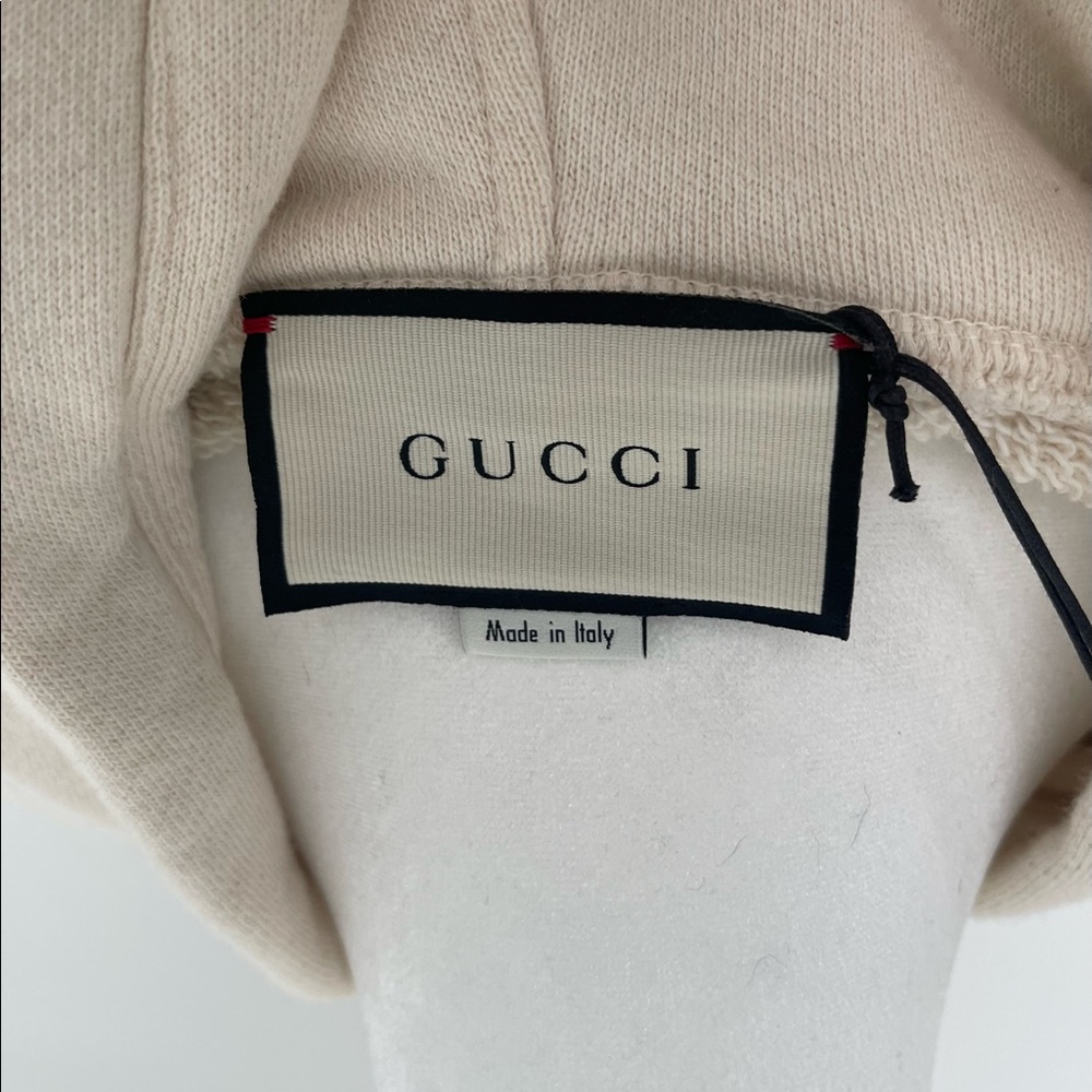 Unisex Gucci Tiger Loved Print Beige Hoodie Sweatshirt - Picture 3 of 4